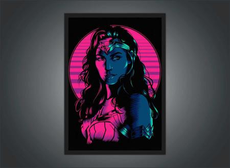 Imagem de Quadro Decorativo Mulher Maravilha Super Heróis Geek Séries Filmes Cinema Decorações Com Moldura G2