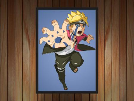 Quadro Anime Naruto Shippuden Desenho Com Moldura G02