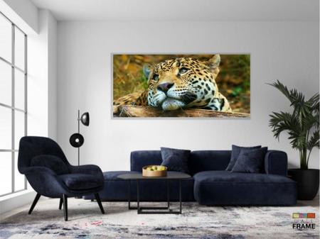 Imagem de Quadro Decorativo Onça Pintada em Tecido Canvas 130x60