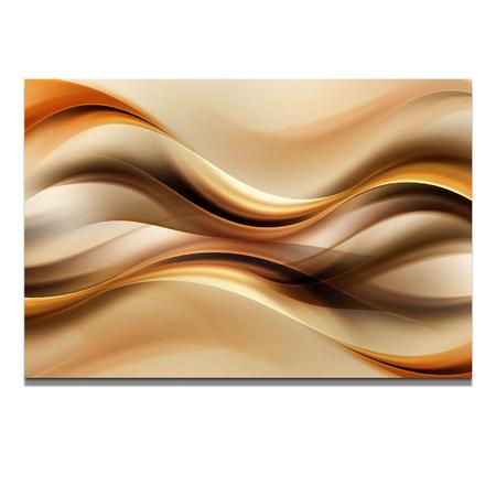 Imagem de Quadro Decorativo Ondas Abstrato Dourado 90x60 Grande Sala