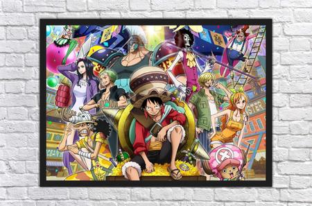 Quadro One Piece Anime Abertura Decorativo A4 23x33cm em Promoção