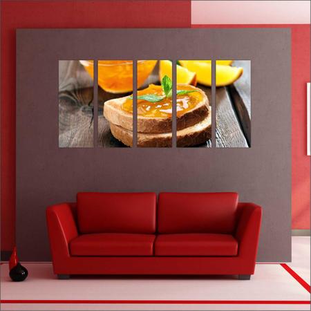 Imagem de Quadro Decorativo Padarias Cafeterias Pães Café Bolos Tortas 5 Peças GG5