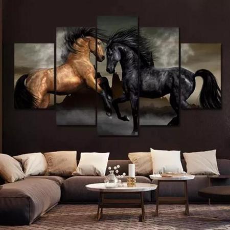 Imagem de Quadro Decorativo Painel Cavalos Moderno"