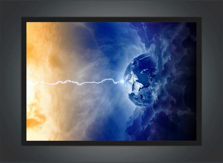Quadro Decorativo Planeta Terra Raio Espaço Decorações Salas Com Moldura - Vital Quadros Imagem de Quadro Decorativo Planeta Terra Raio Espaço Decorações Salas Com Moldura
