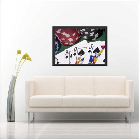 Quadro Decorativo Pôquer Jogo de cartas Salas Baralho Decorações Com Moldura - Vital Quadros Imagem de Quadro Decorativo Pôquer Jogo de cartas Salas Baralho Decorações Com Moldura