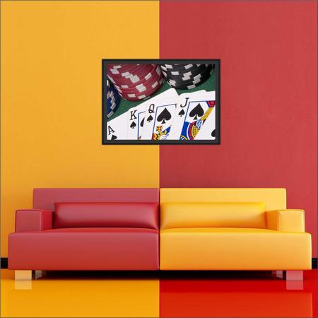 Quadro Decorativo Pôquer Jogo de cartas Salas Baralho Decorações Com Moldura - Vital Quadros Imagem de Quadro Decorativo Pôquer Jogo de cartas Salas Baralho Decorações Com Moldura