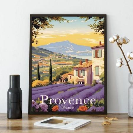 Imagem de Quadro Decorativo Provence - France 33x24cm - com vidro