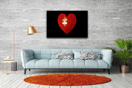 Imagem de Quadro Decorativo Quebra Cabeça do Amor Coração