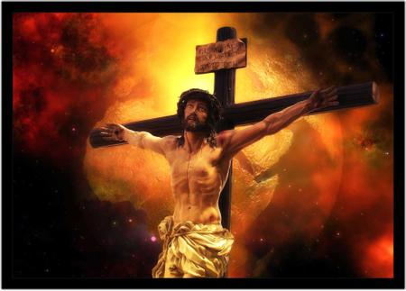 Imagem de Quadro Decorativo Religioso Católico Jesus Cristo Crucificado Com Moldura RC063