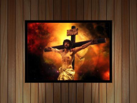 Imagem de Quadro Decorativo Religioso Católico Jesus Cristo Crucificado Com Moldura RC063