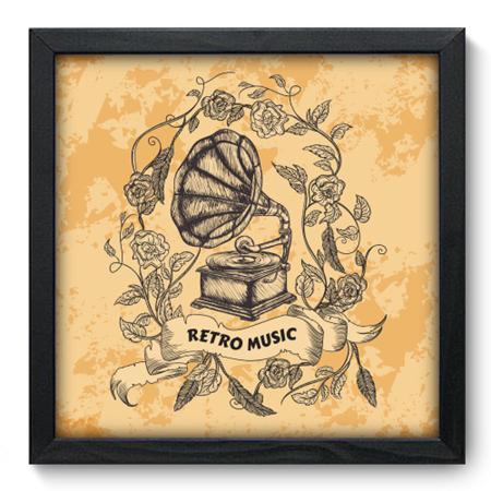 Imagem de Quadro Decorativo - Retro Music - 33cm x 33cm - 073qdgp