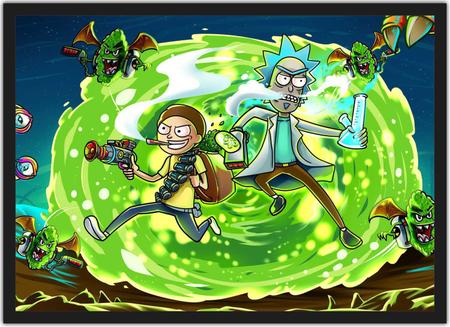 Imagem de Quadro Decorativo Rick And Morty Anime Desenho Com Moldura G01