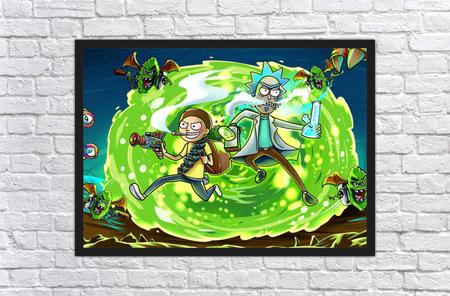 Imagem de Quadro Decorativo Rick And Morty Anime Desenho Com Moldura G01