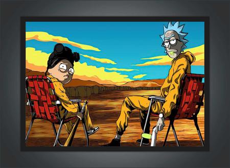 Quadro Emoldurado Poste Rick And Morty Breaking Bad Retro