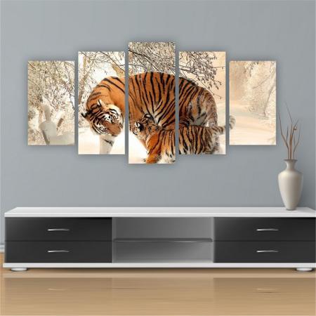 Imagem de Quadro Decorativo Sala Grande Tigre Animais Canvas