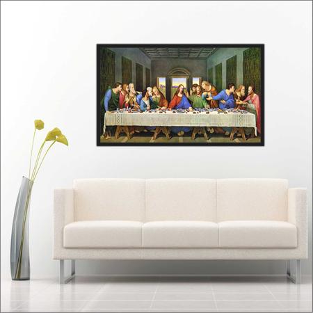 Imagem de Quadro Decorativo Santa Ceia Jesus Apóstolos  Com Moldura