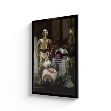 Imagem de Quadro Decorativo Star Wars R2-D2 Robô C3-PO Sala Quarto Escritório