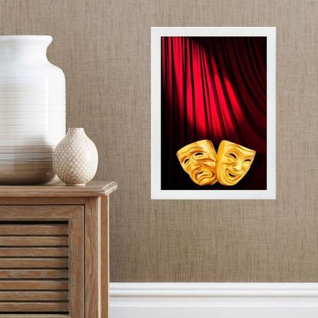 Imagem de Quadro Decorativo Teatro- Máscaras 45x34cm - com vidro