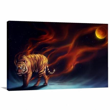 Imagem de Quadro decorativo Tigre Artístico - Tela em Tecido