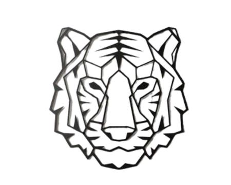 Decoração Geométrica - Tigre em 3D