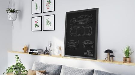 Imagem de Quadro Decorativo Toyota Supra Carro Desenho Planta