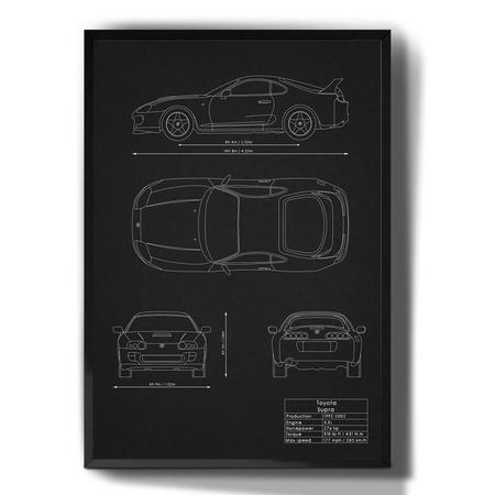 Imagem de Quadro Decorativo Toyota Supra Carro Desenho Planta
