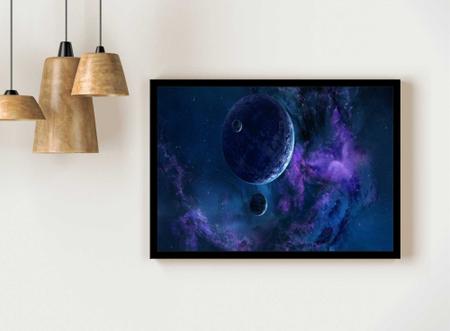 Imagem de Quadro Decorativo Universo Planetas Galáxias Salas Quartos Escritórios Com Moldura RC003