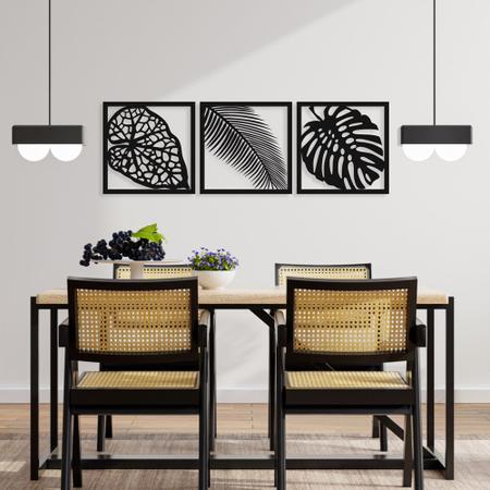 Quadro Decorativo Vazado Cavalo Marinho Geométrico MDF 3mm Preto