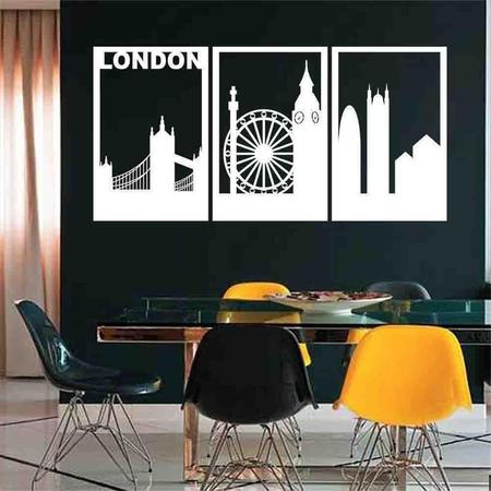 Imagem de Quadro Decorativo Vazado Londres MDF 3mm Preto