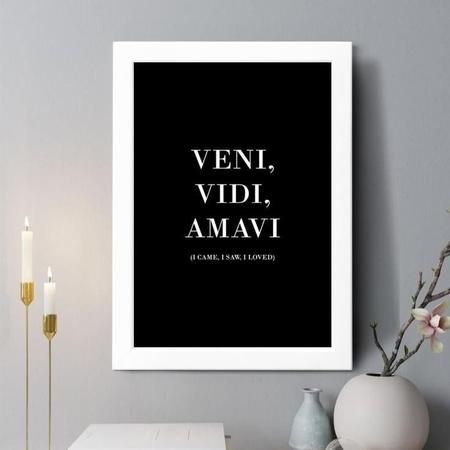 Imagem de Quadro Decorativo Veni Vidi Amavi 33X24Cm - Com Vidro