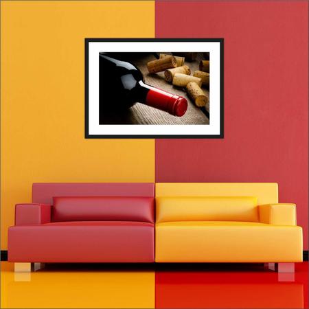 Imagem de Quadro Decorativo Vinho Bebidas Gourmet Decorações Com Moldura