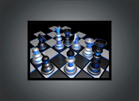 Quadro Decorativo Xadrez Tabuleiro Jogos Com Moldura RC012 - Vital