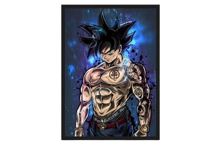 Quadro Dragon Ball Goku Anime Desenho Com Moldura G01 - Vital