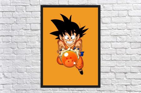 Quadro Decorativo Dragon Ball Goku Desenho Com Moldura G09