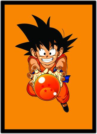 Quadro Decorativo Dragon Ball Goku Desenho Com Moldura G04