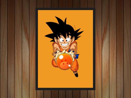 Quadro Dragon Ball Goku Anime Desenho Com Moldura G014 no Shoptime