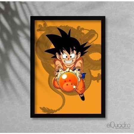 Quadro Decorativo Com Moldura 34x24cm - Dragon Ball Z - Goku