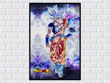 Quadro Metalizado Goku instinto Superior Dragon Ball Super Anime