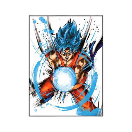 Quadro Dragon Ball goku super sayajin 5 Peças Para Sala