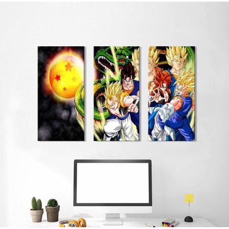 Quadro Decorativo Dragon Ball Z Goku Super Sayajin 2 Peças M17