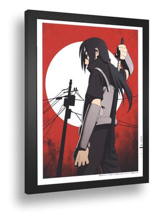 Quadro decorativo emoldurado Itachi Akatsuki Anime Naruto Mangá