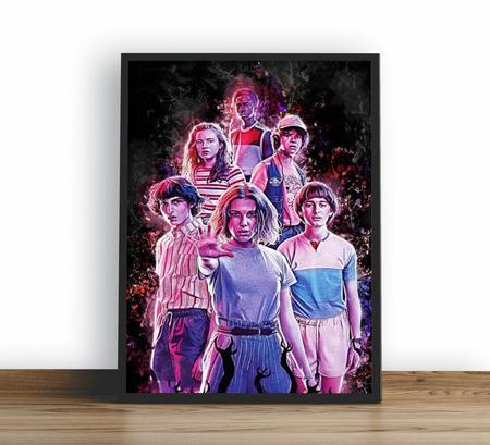 Quadro Emoldurado Poster Stranger Things Seriado Arte 2020 - Quadros A+ Imagem de Quadro Emoldurado Poster Stranger Things Seriado Arte 2020