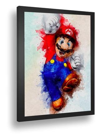 Quadro Emoldurado Retro Poster Games Classico Mario - Quadros A+ Imagem de Quadro Emoldurado Retro Poster Games Classico Mario