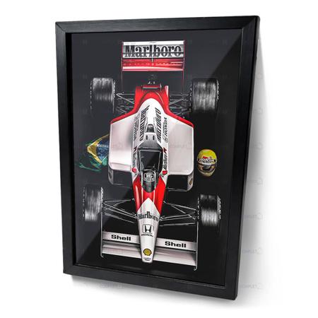 Imagem de Quadro Formula 1 MacLaren Vermelha e Branca Moldura e Vidro