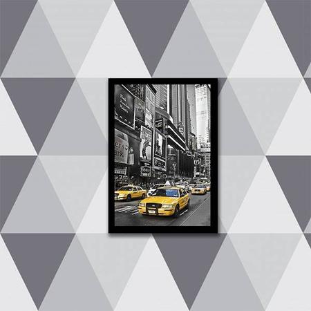 Quadro Fotografia Táxi New York Amarelo 24x18cm - com vidro - Quadros On-line Imagem de Quadro Fotografia Táxi New York Amarelo 24x18cm - com vidro