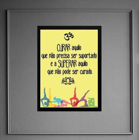 Imagem de Quadro Frase Yoga - Curar E Superar 33X24Cm - Com Vidro