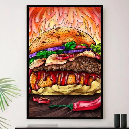 Quadro Decorativo - Hamburguer Grande - Ecograph - Gráfica e