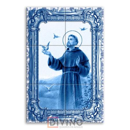 Imagem de Quadro Imagem São Francisco de Assis em Azulejo Decorativo Estilo Português