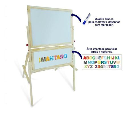 Imagem de Quadro Lousa Infantil Magnetico Educativo Carimbras