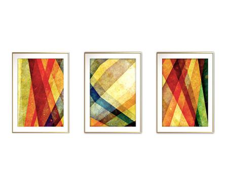 Imagem de Quadro mdf 45x96 dourado formas abstratas mod 125